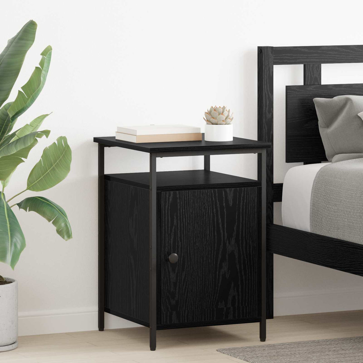 vidaXL Nightstand 40x42x60 cm engineered wood black