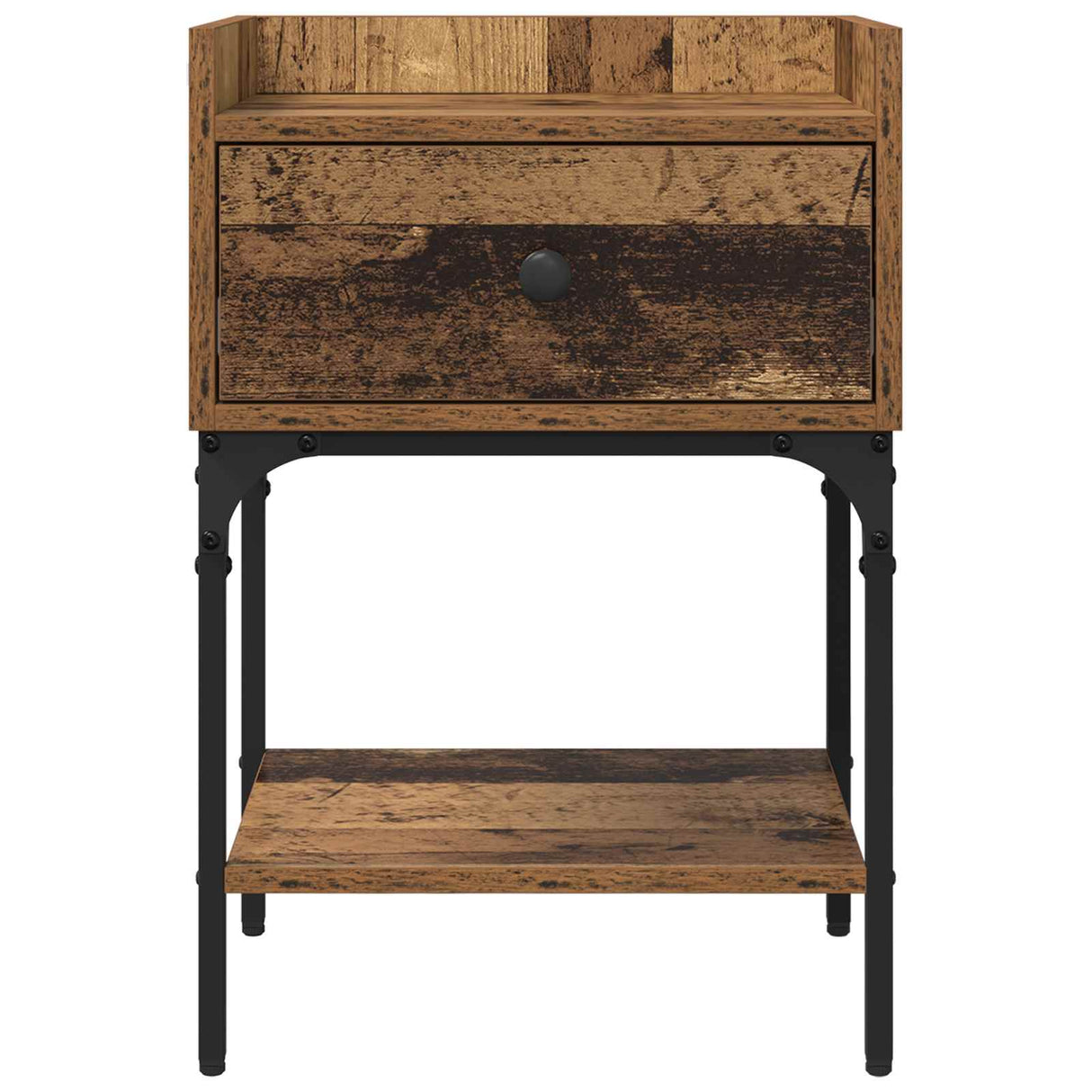vidaXL Nachtkastje 40,5x31x60 cm bewerkt hout zwart