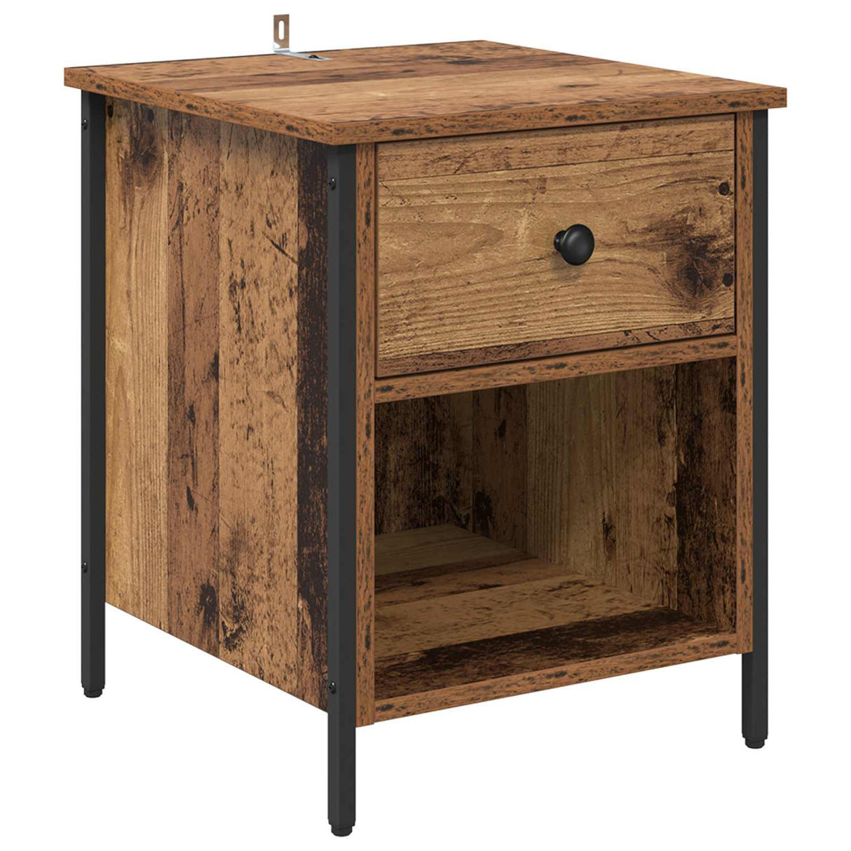 vidaXL Bedside cabinet 40x42x50 cm engineered wood black