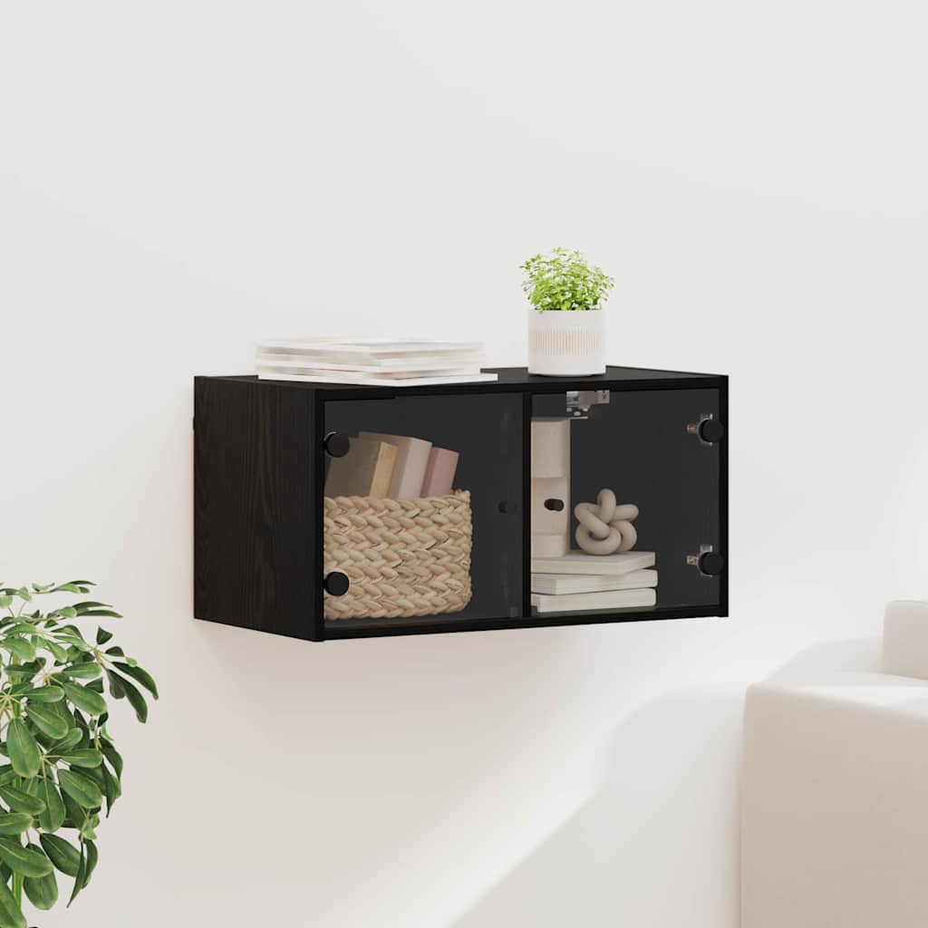 vidaXL Wall Cabinet with Glass Doors 68.5x37x35 cm White