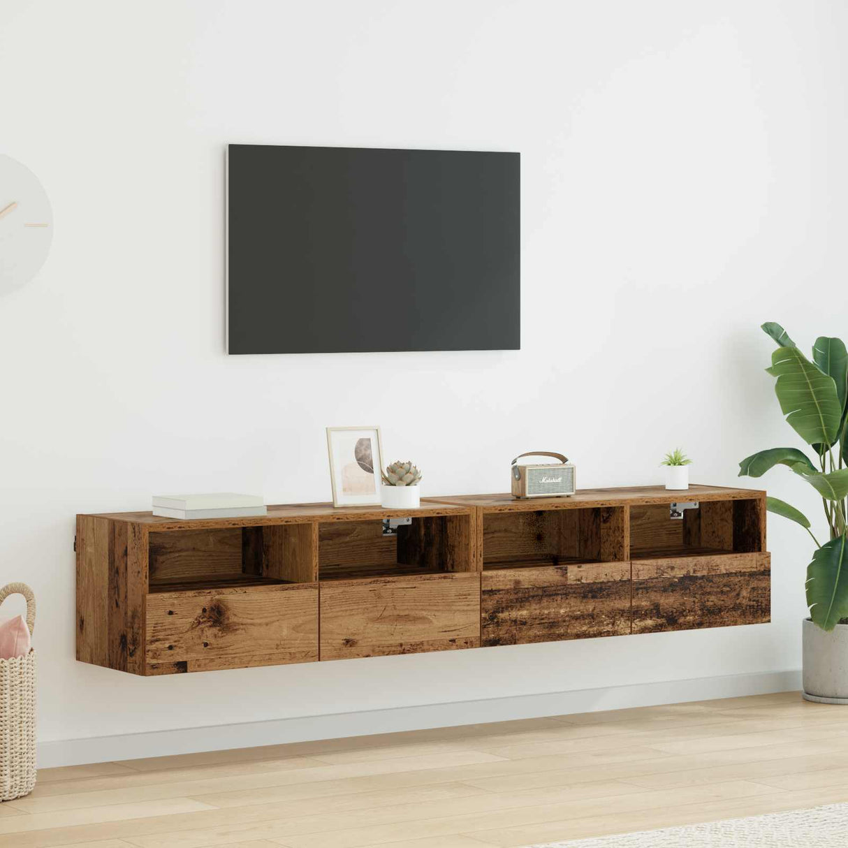 vidaXL Tv-wandmeubels 2 st 40x30x30 cm bewerkt hout wit