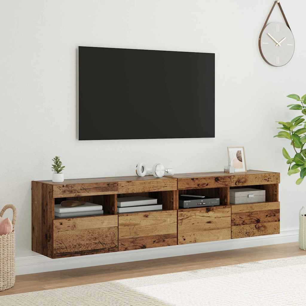 vidaXL Tv-wandmeubel met LED-verlichting 40x30x40 cm bruin eikenkleur