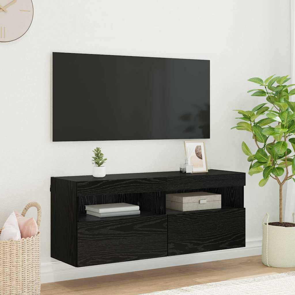 vidaXL Tv-wandmeubel met LED-verlichting 40x30x40 cm bruin eikenkleur