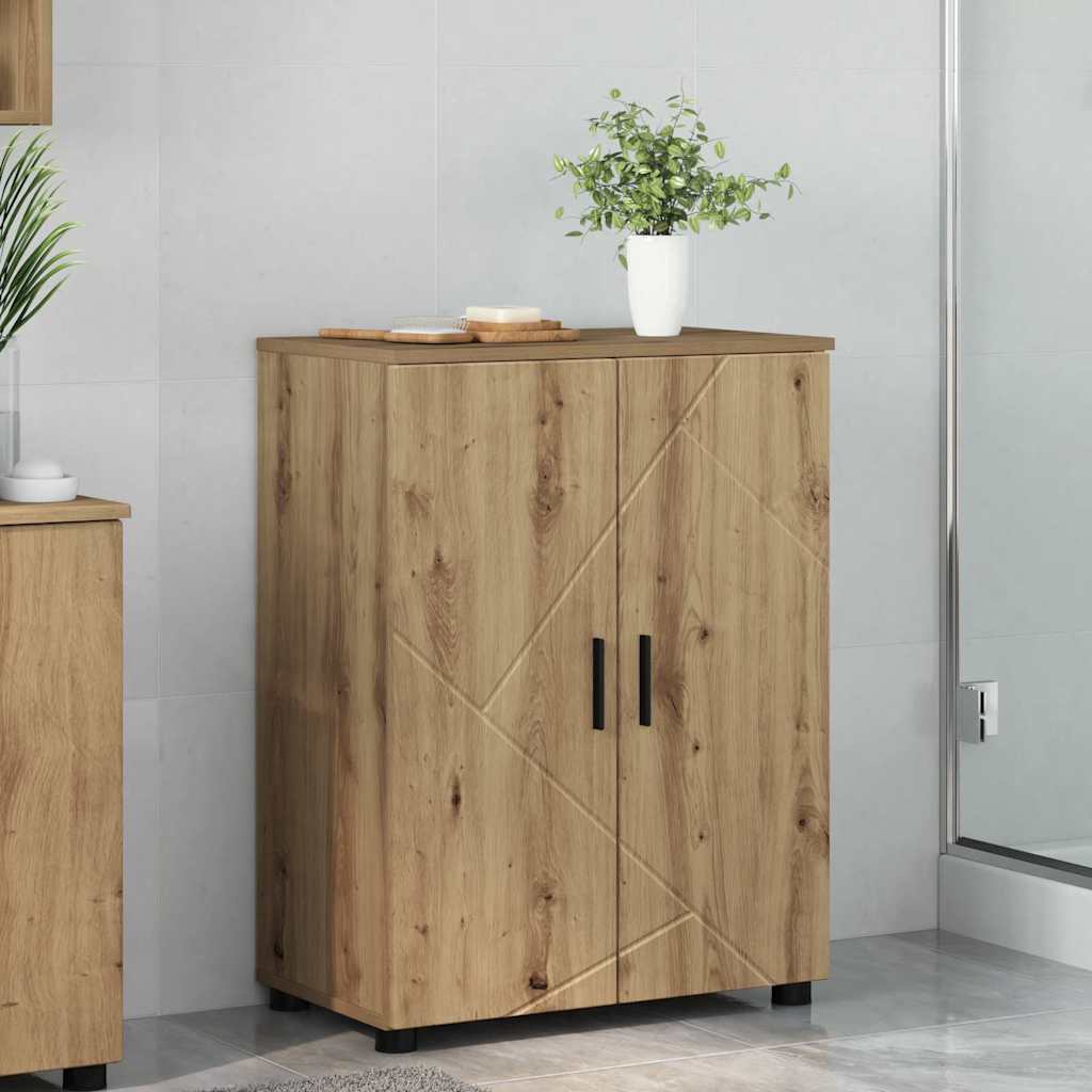 vidaXL Badkamerkast Wit 60 x 35 x 80 cm Bewerkt hout & Metaal