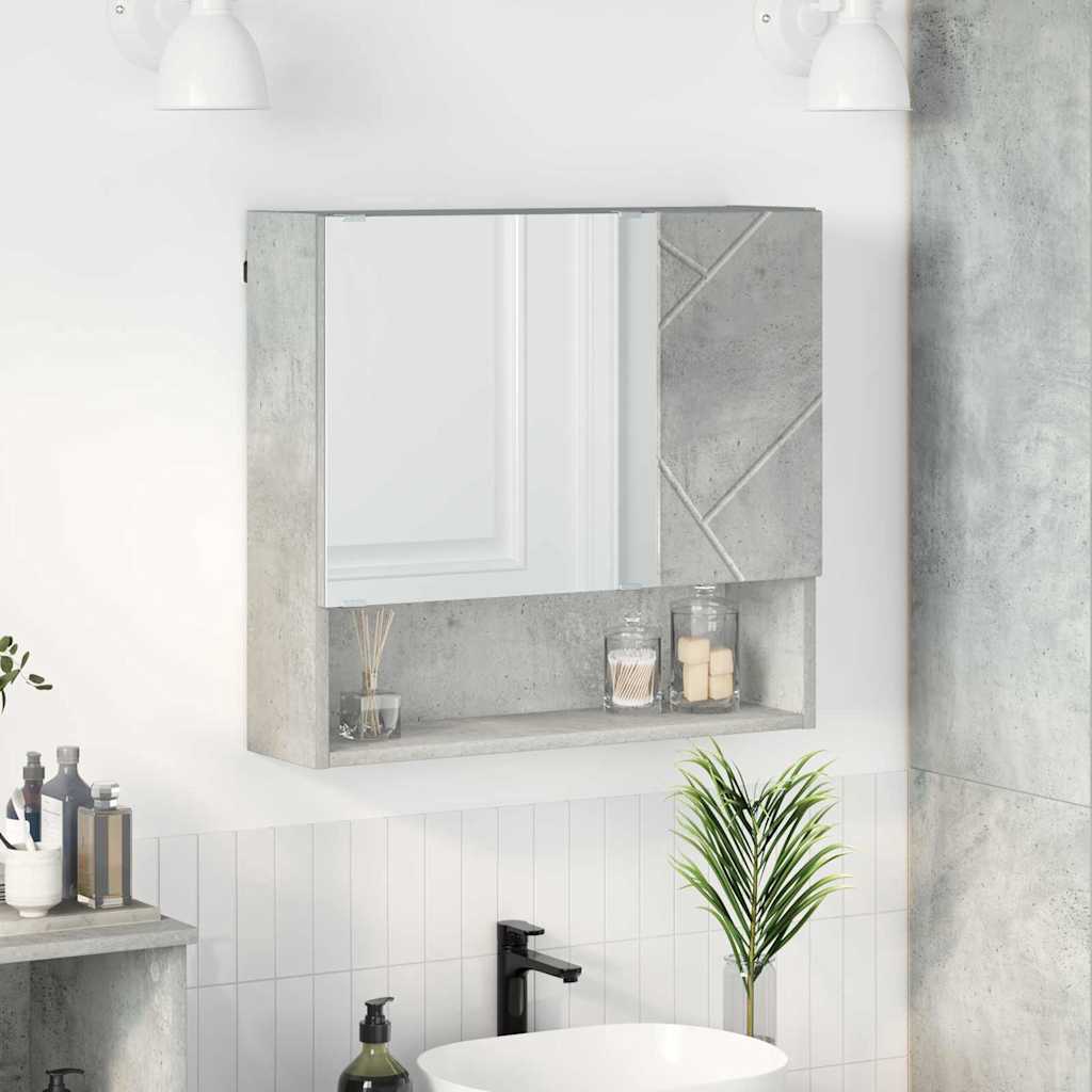 vidaXL Spiegelkast Wandgemonteerd Wit 59 x 17 x 55 cm Bewerkt hout