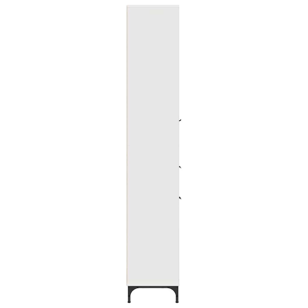 vidaXL Badkamerkast Wit 31,5 x 33 x 190 cm Bewerkt hout & Metaal