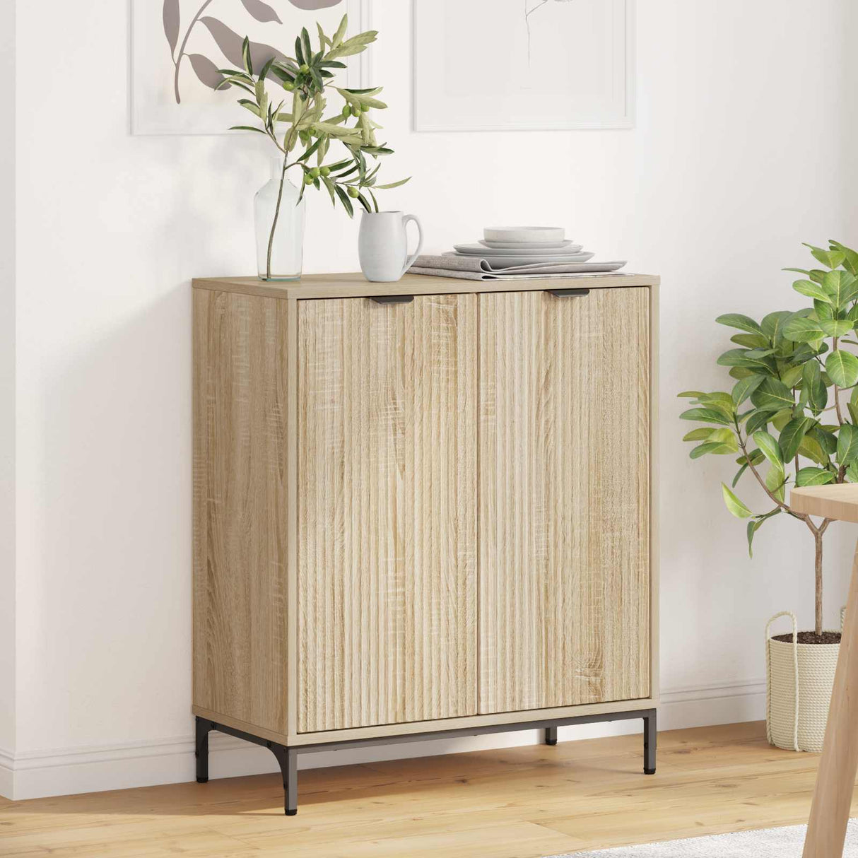 vidaXL Dressoir Wit 69,5 x 33 x 82 cm Bewerkt hout