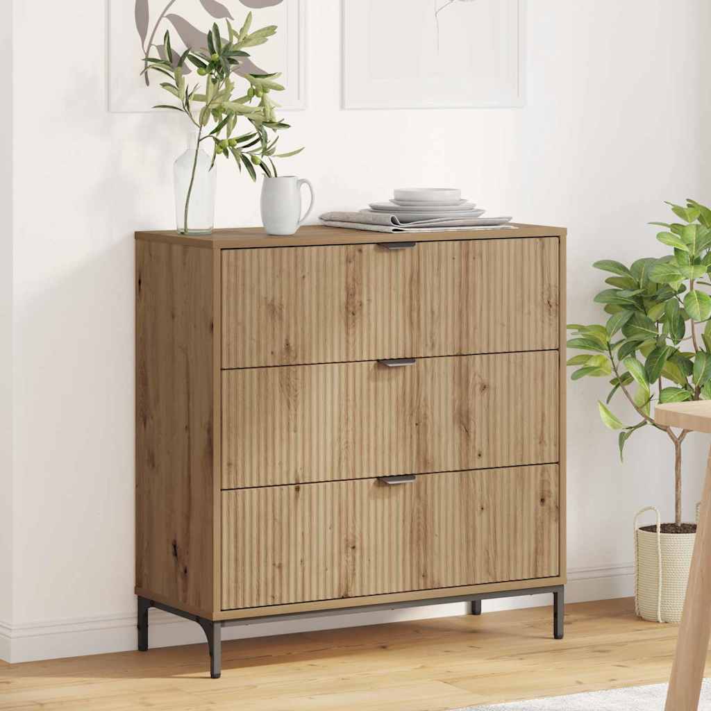 vidaXL Sideboard with Drawer White 79.5 x 33 x 82 cm Engineered wood