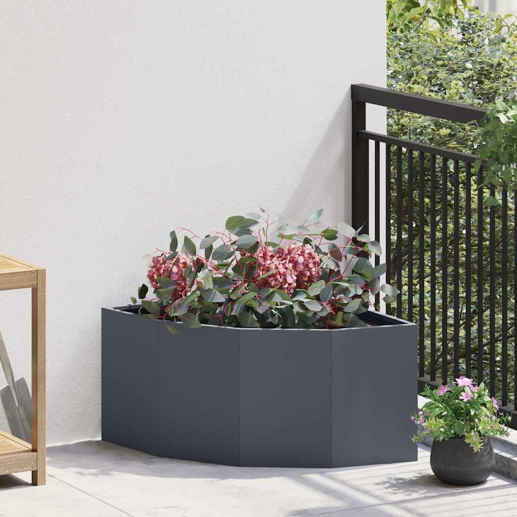 vidaXL Hoek Plantenbak Wit 60 x 60 x 35 cm Staal
