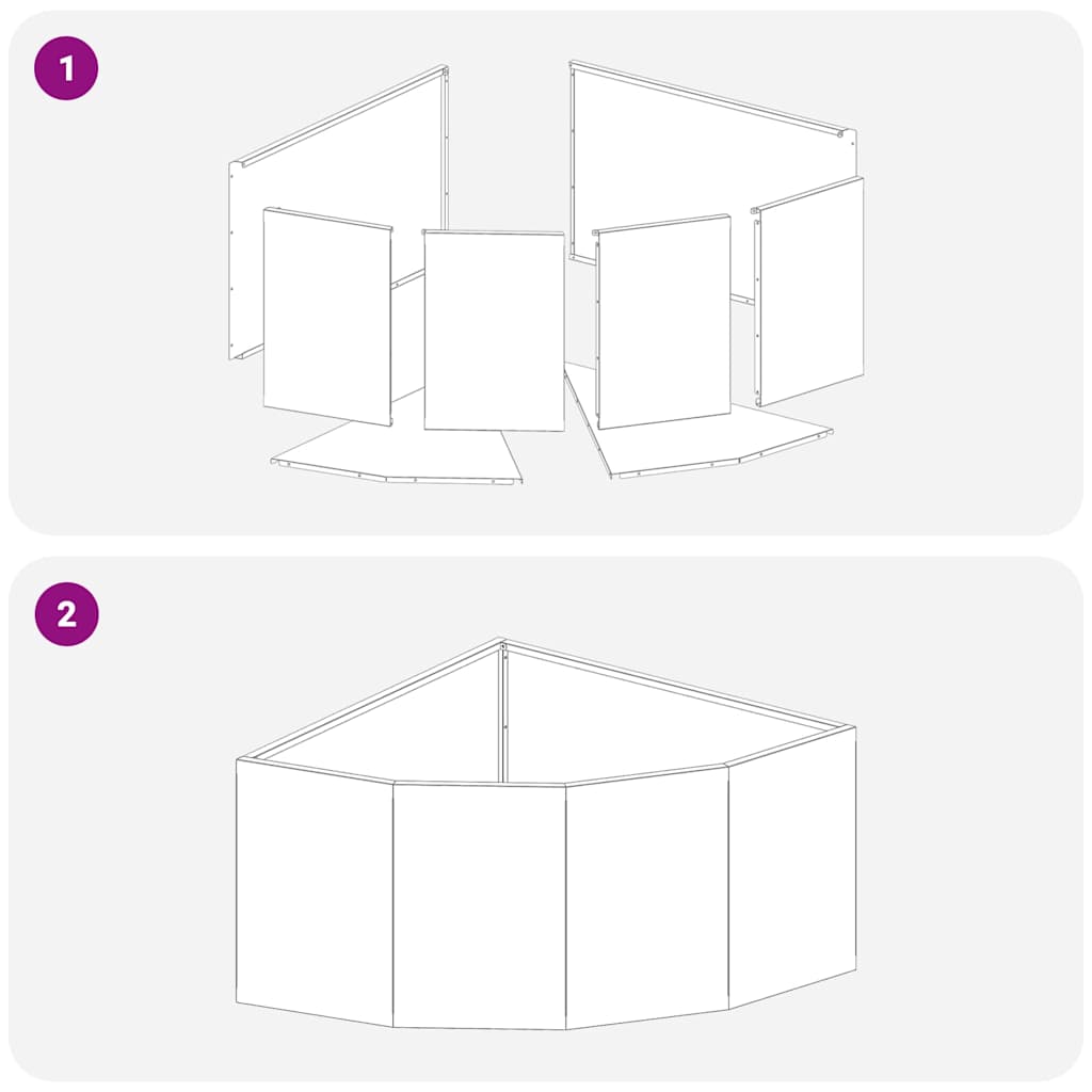 vidaXL Hoek Plantenbak Wit 60 x 60 x 35 cm Staal