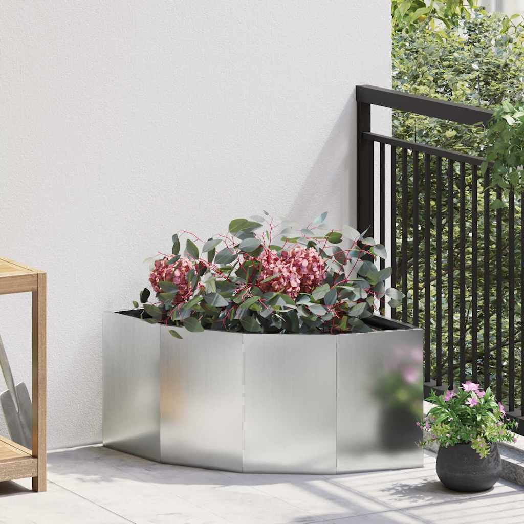 vidaXL Hoek Plantenbak Wit 60 x 60 x 35 cm Staal