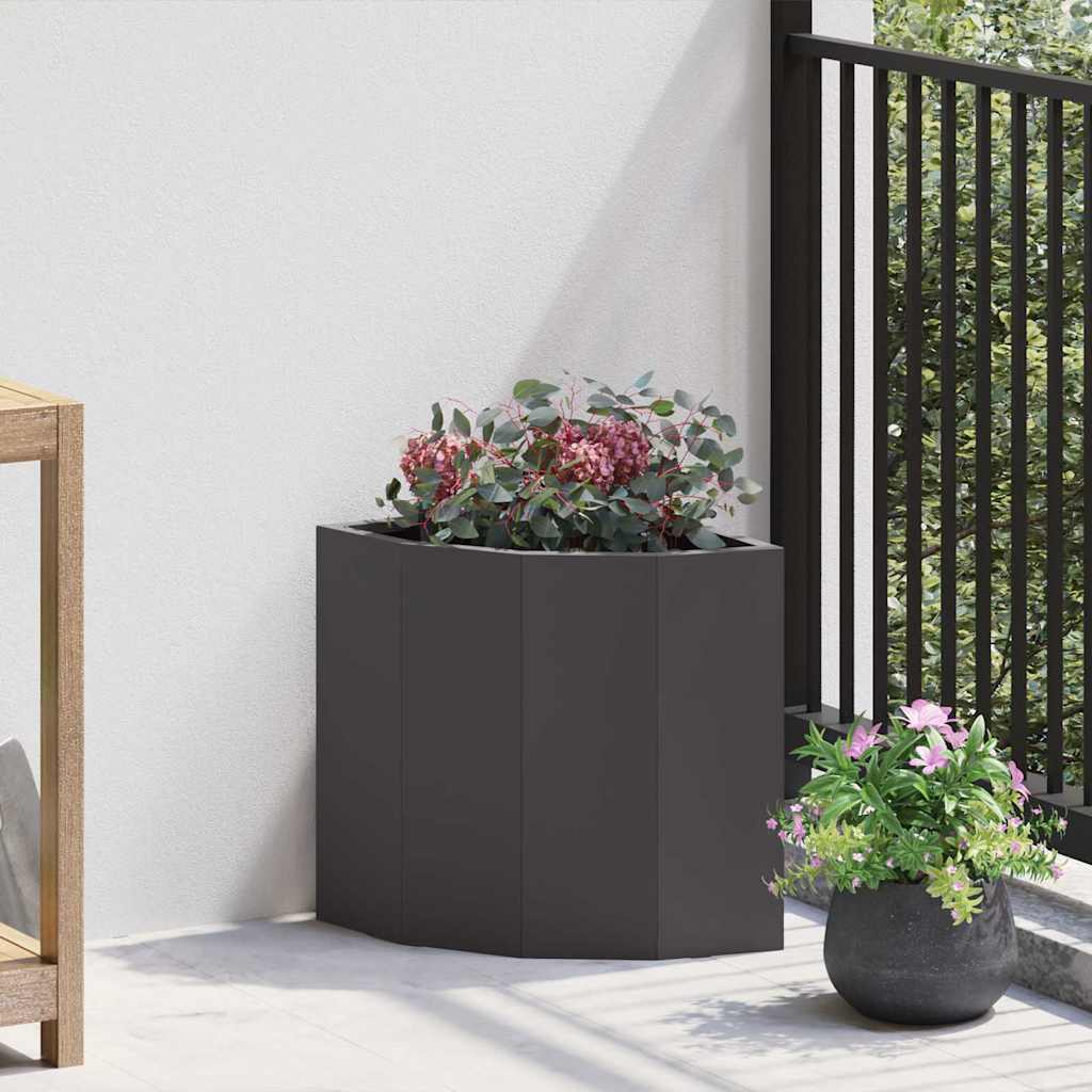 vidaXL Hoek Plantenbak Wit 60 x 60 x 35 cm Staal