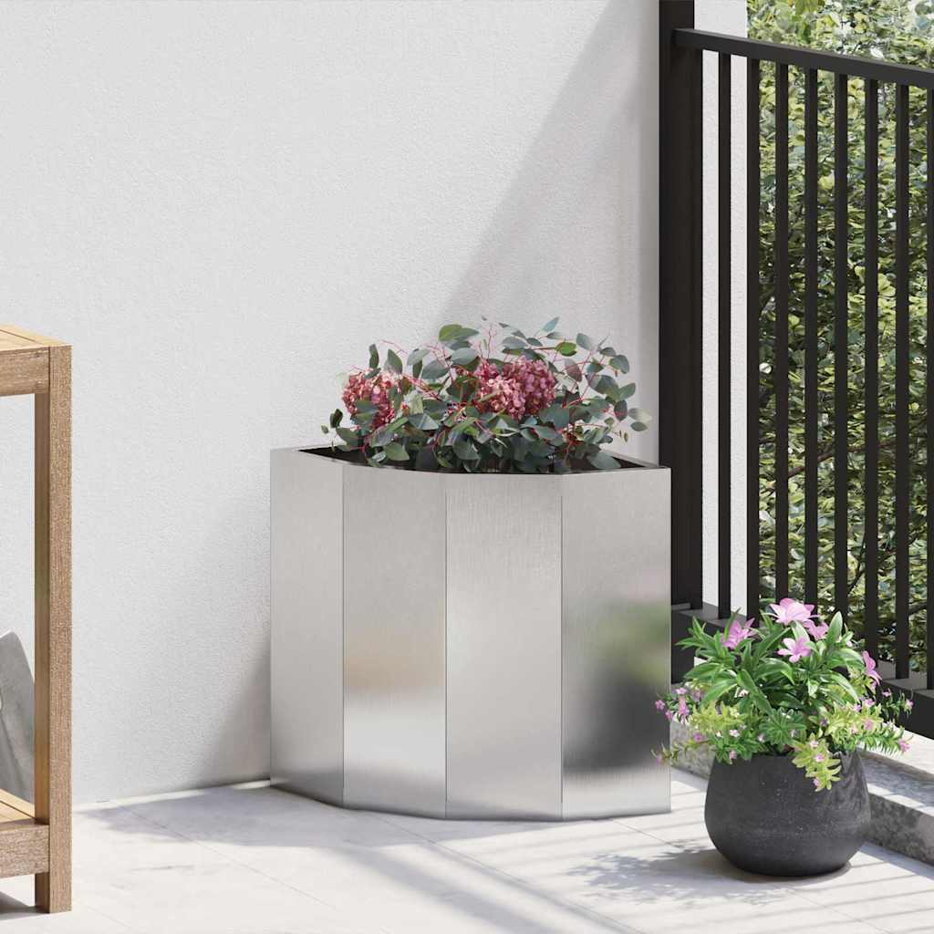 vidaXL Hoek Plantenbak Wit 60 x 60 x 35 cm Staal