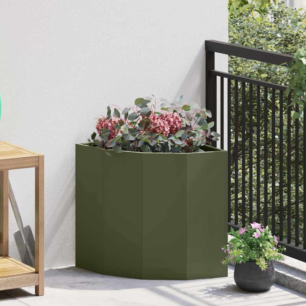 vidaXL Hoek Plantenbak Wit 60 x 60 x 35 cm Staal