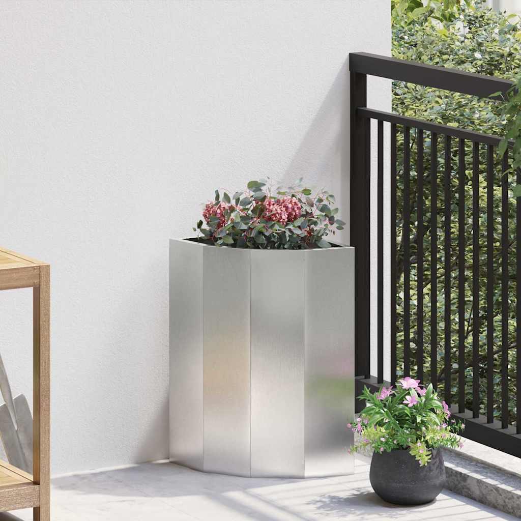 vidaXL Hoek Plantenbak Wit 60 x 60 x 35 cm Staal