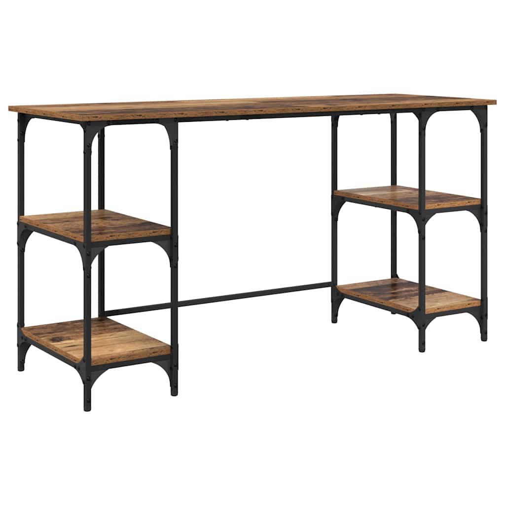 vidaXL Desk 140x50x75 cm Metal and Engineered Wood Sonoma Oak Colour