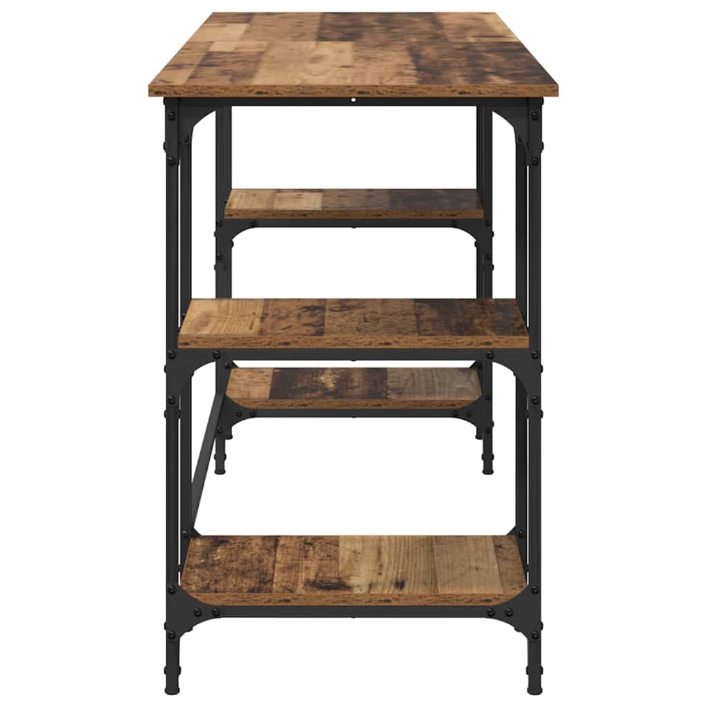 vidaXL Desk 140x50x75 cm Metal and Engineered Wood Sonoma Oak Colour