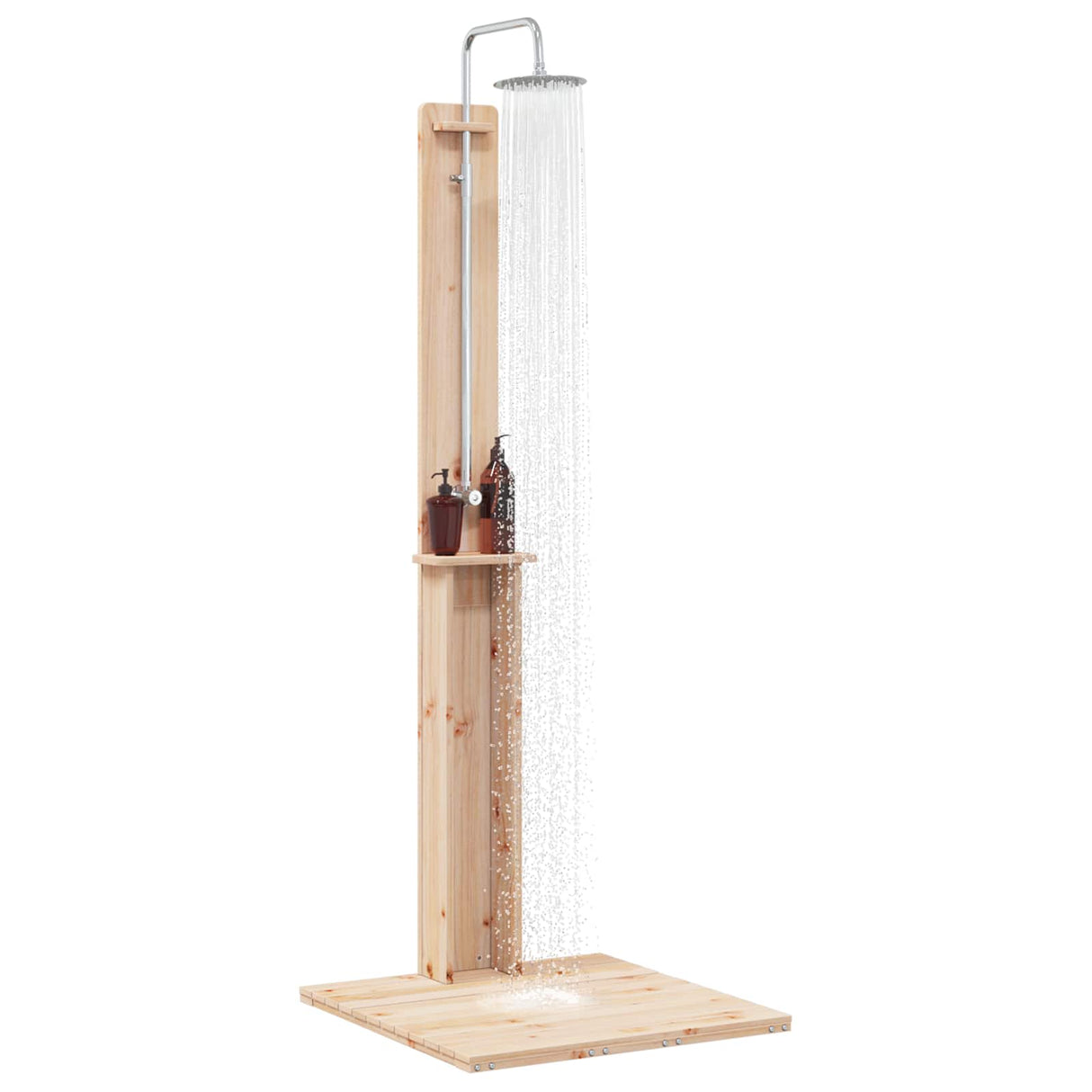 vidaXL Buitendouche 206 cm Massief grenenhout en roestvrijstaal