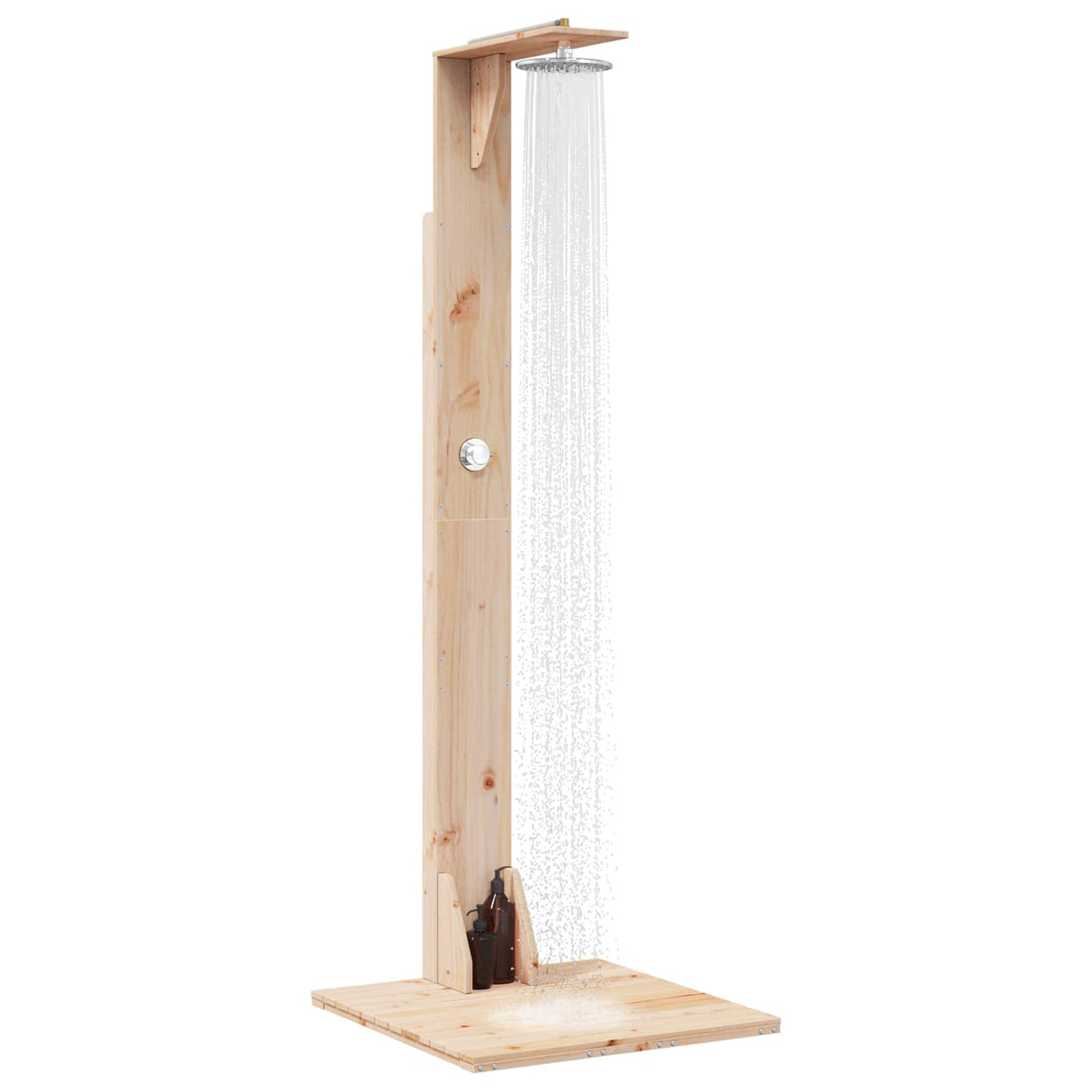 vidaXL Buitendouche 214,5 cm Massief grenenhout en roestvrijstaal