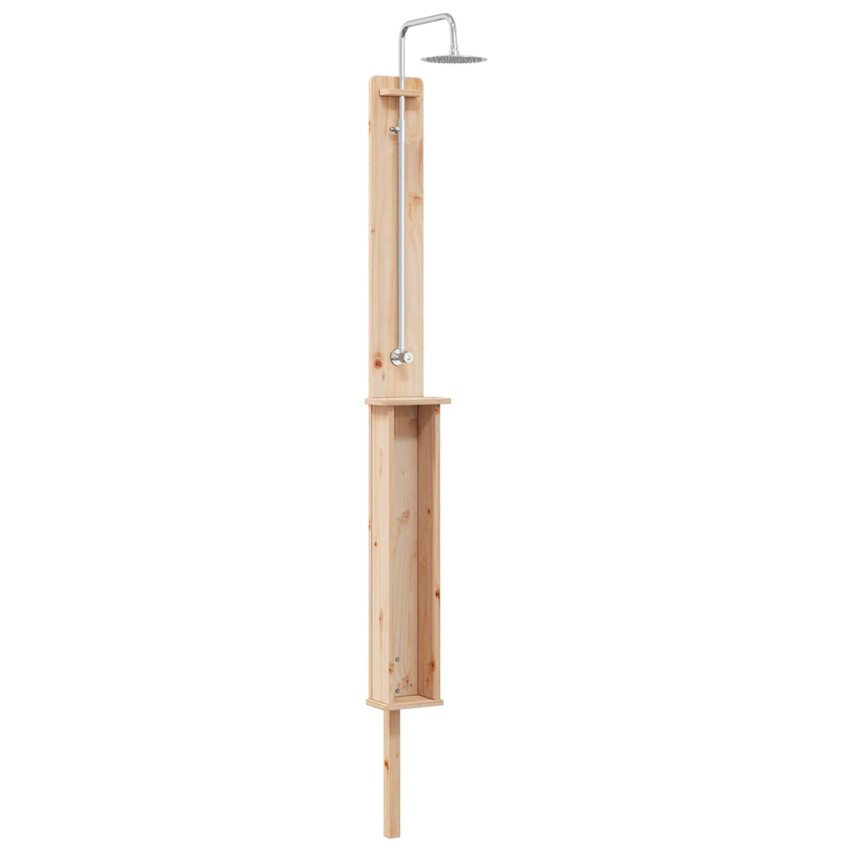 vidaXL Buitendouche 246 cm Massief grenenhout en roestvrijstaal