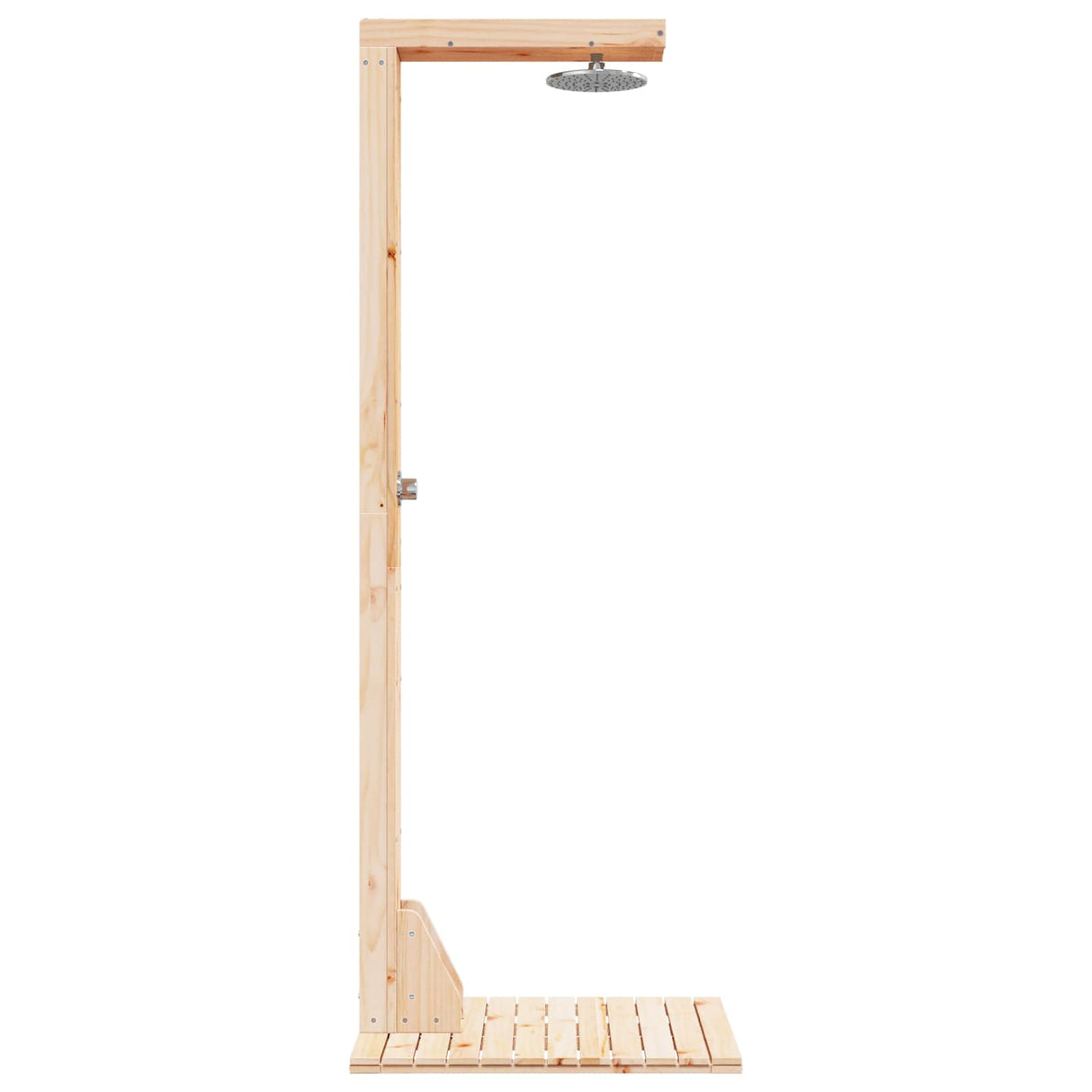 vidaXL Buitendouche 210 cm Massief grenenhout en roestvrijstaal