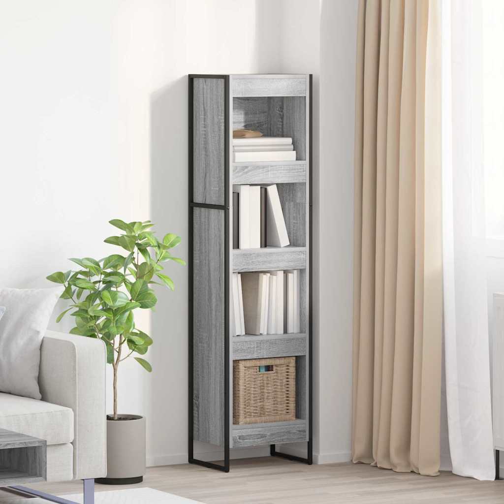 vidaXL Bookcase 2 pcs Black Oak 80 x 30 x 155 cm Engineered wood