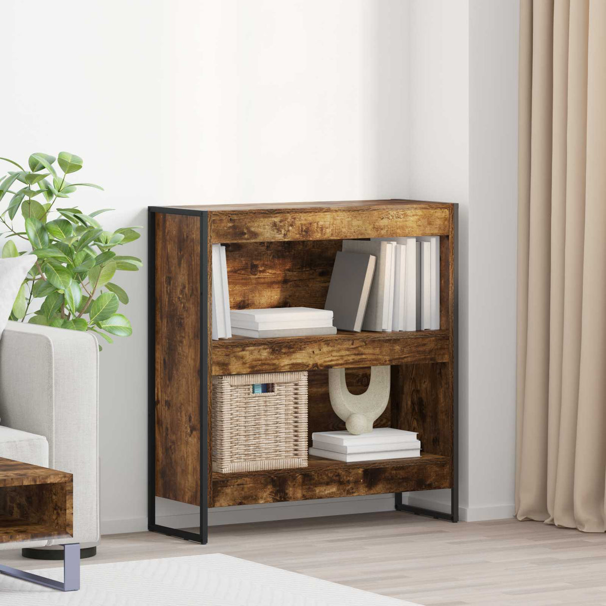 vidaXL Bookcase 2 pcs Black Oak 80 x 30 x 155 cm Engineered wood