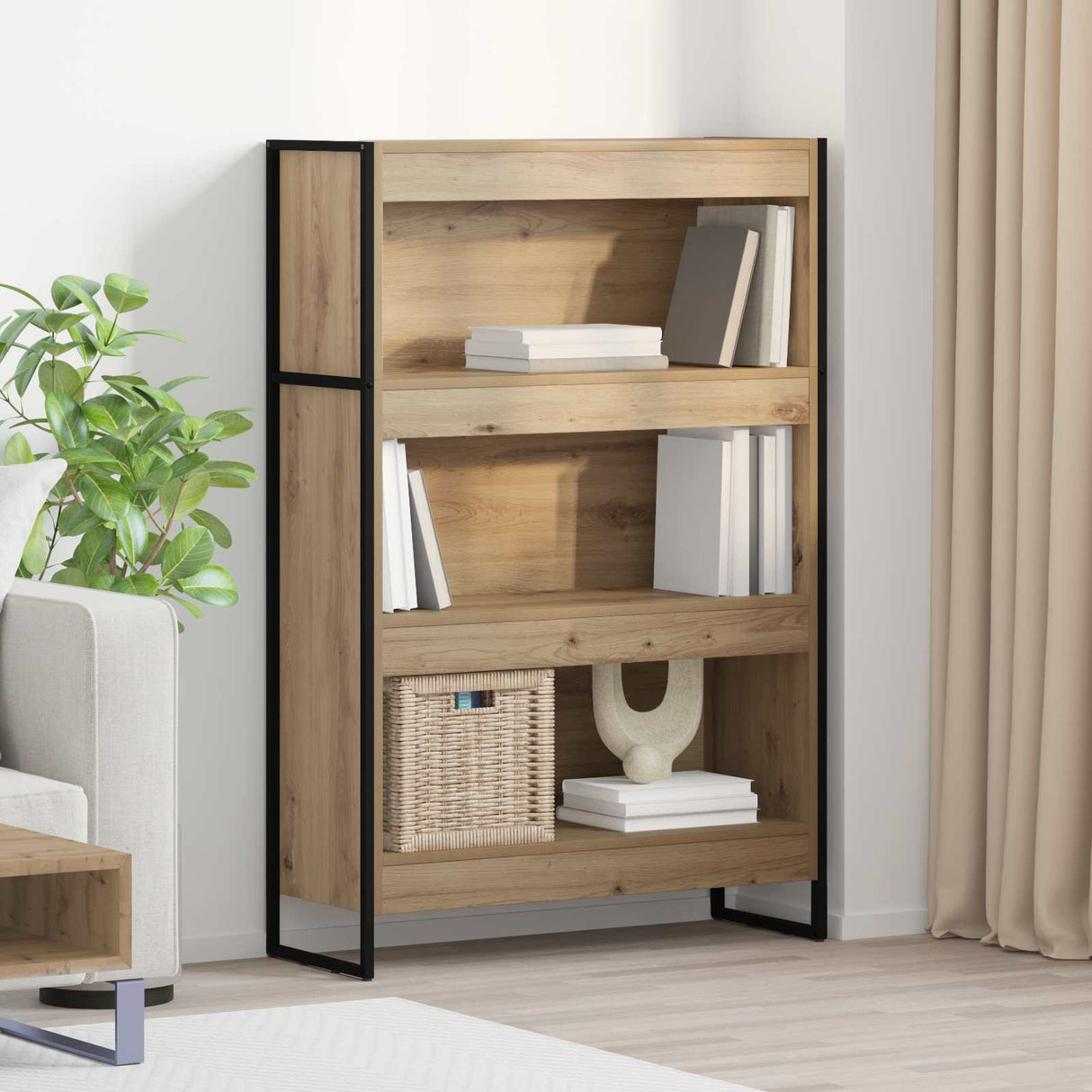 vidaXL Bookcase 2 pcs Black Oak 80 x 30 x 155 cm Engineered wood