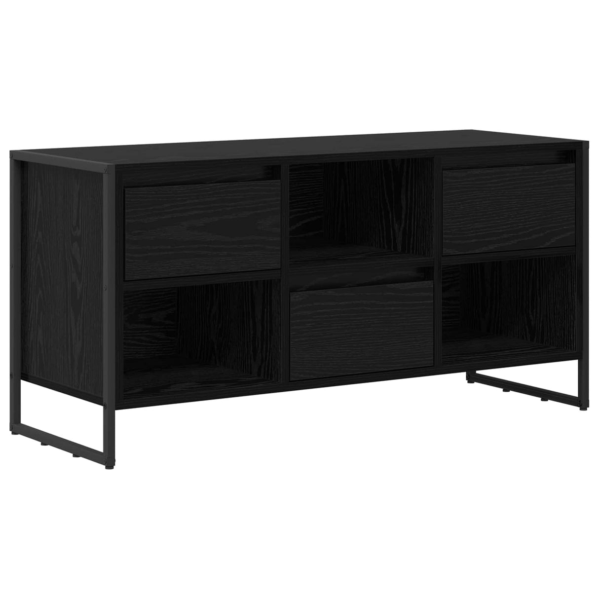 vidaXL TV Kast met lade Zwart Eiken 100 x 36 x 49,5 cm Bewerkt hout