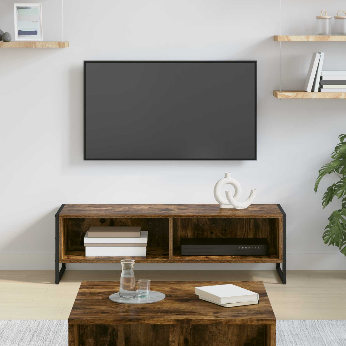vidaXL TV Cabinet Black Oak 100 x 36.5 x 30.5 cm Engineered wood