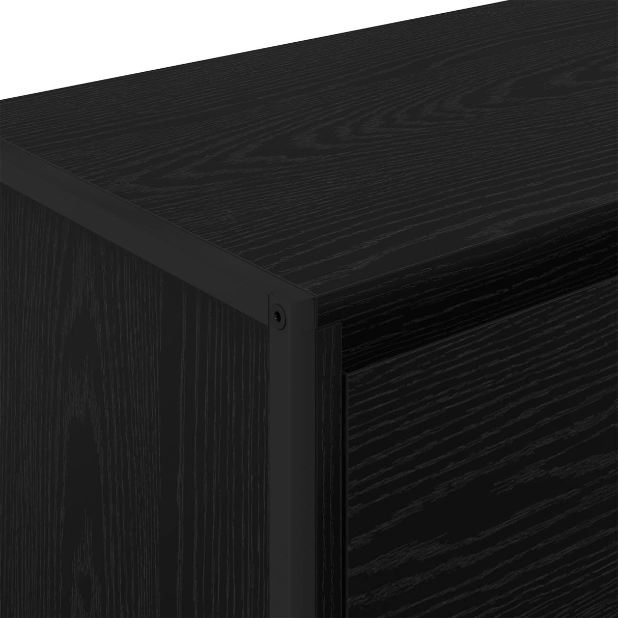 vidaXL Dressoir met lade Zwart Eiken 79 x 36 x 75.5 cm Bewerkt hout