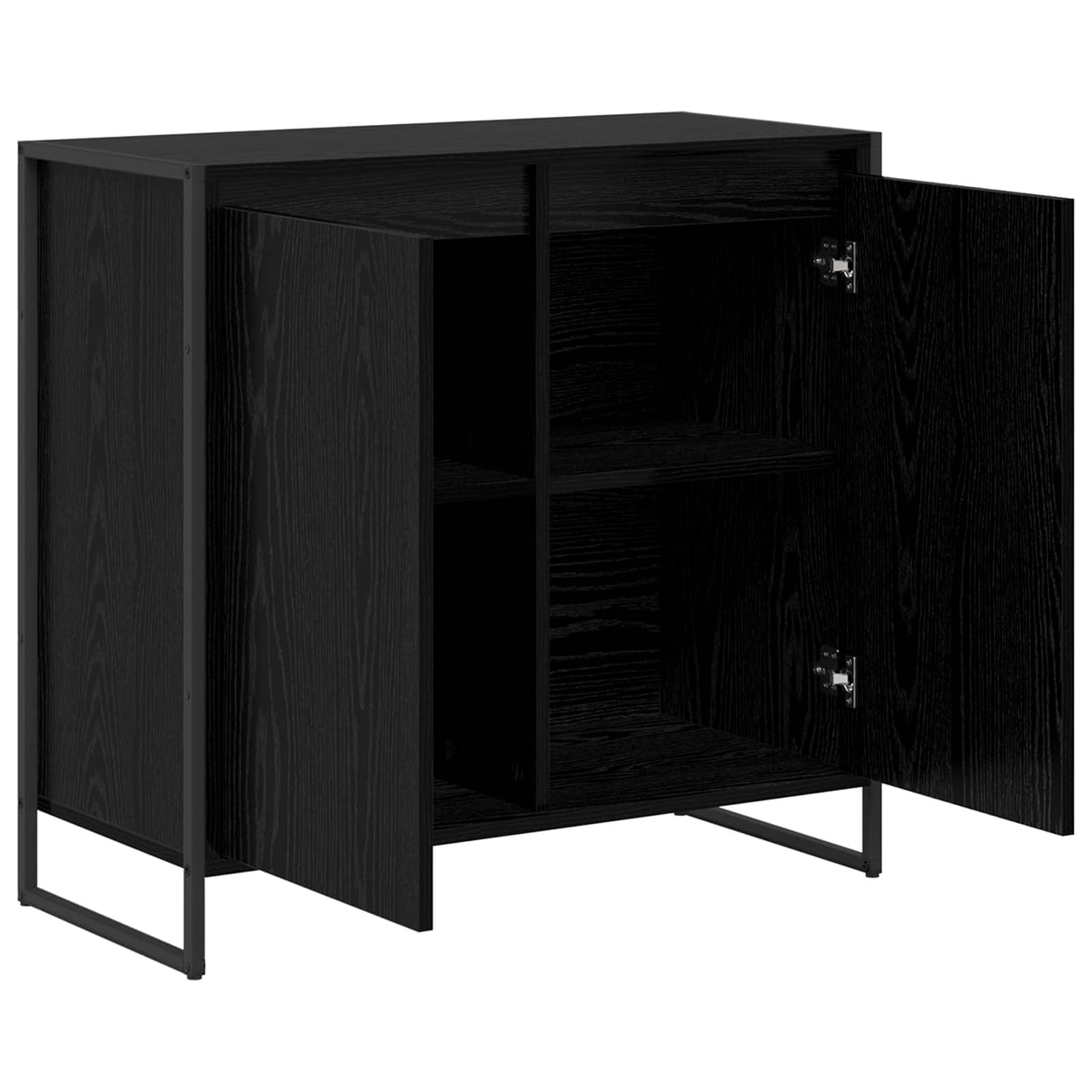vidaXL Bijzetkast Zwart Eiken 79 x 36 x 75 cm Bewerkt hout