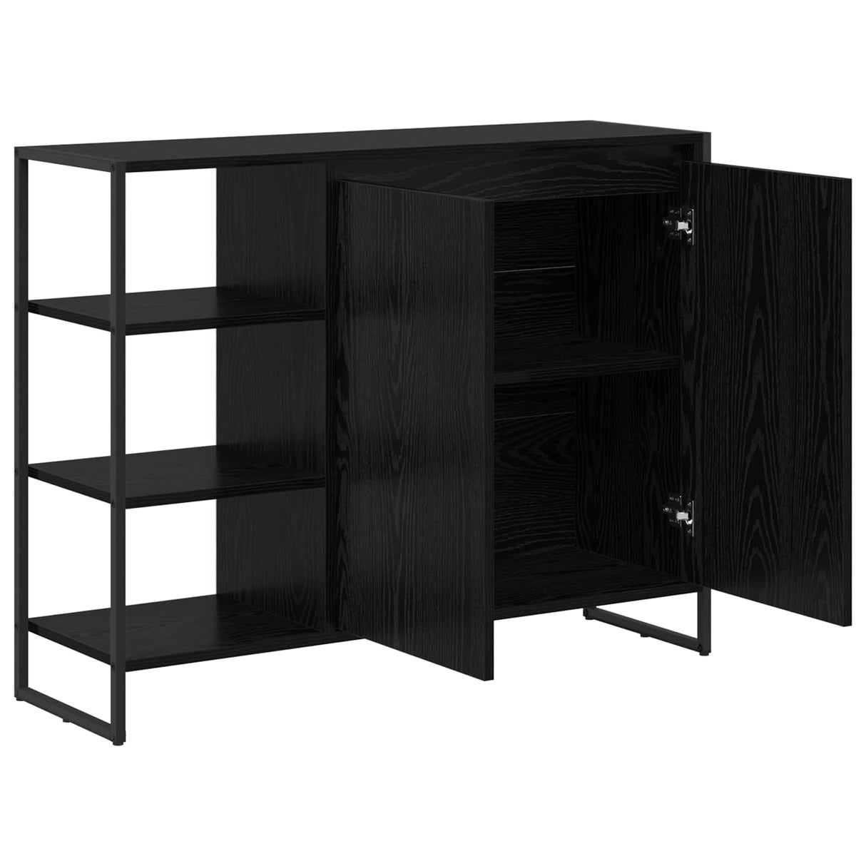 vidaXL Sideboard Black Oak 96.5 x 30 x 75 cm Engineered Wood
