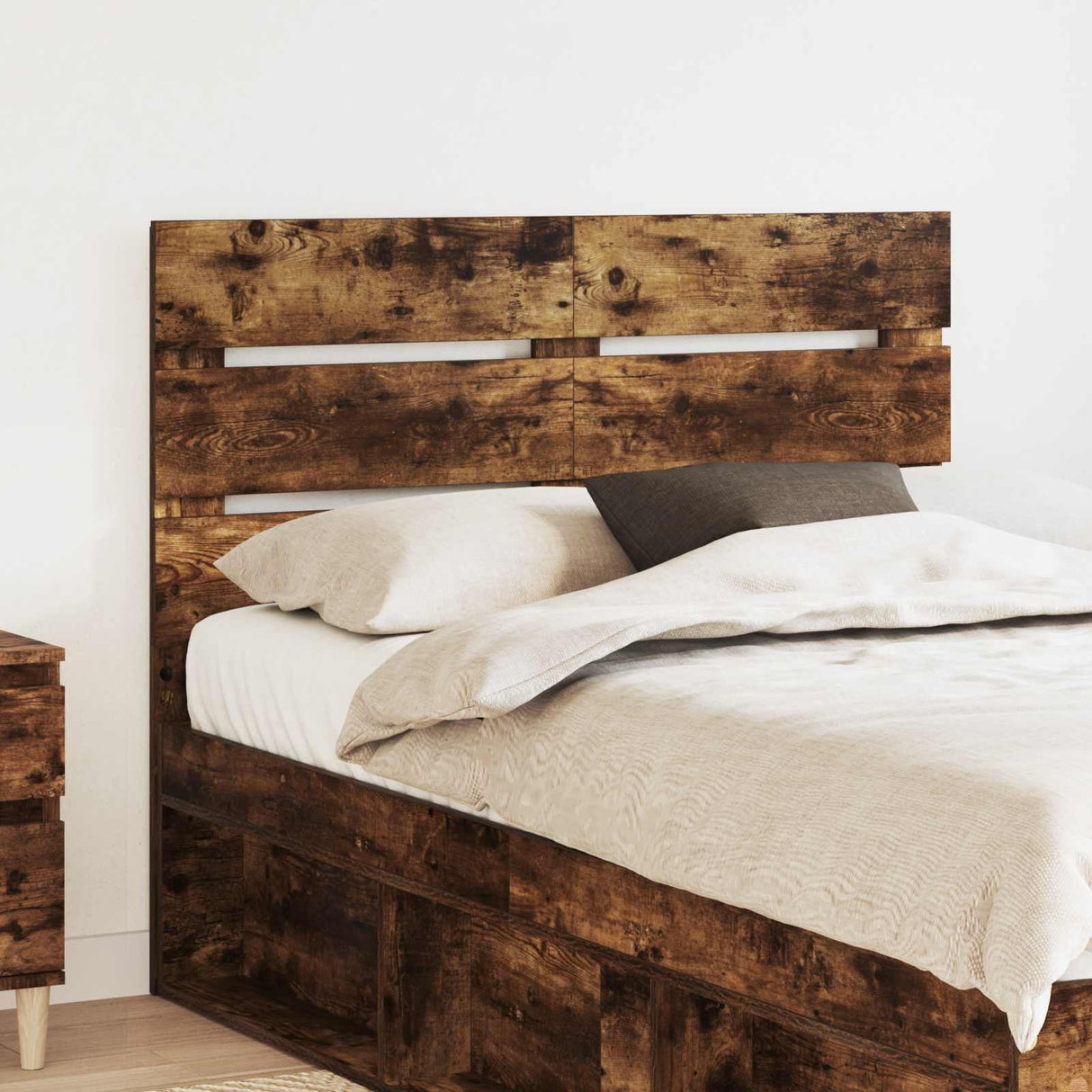 vidaXL Hoofdbord Wit Bewerkt hout