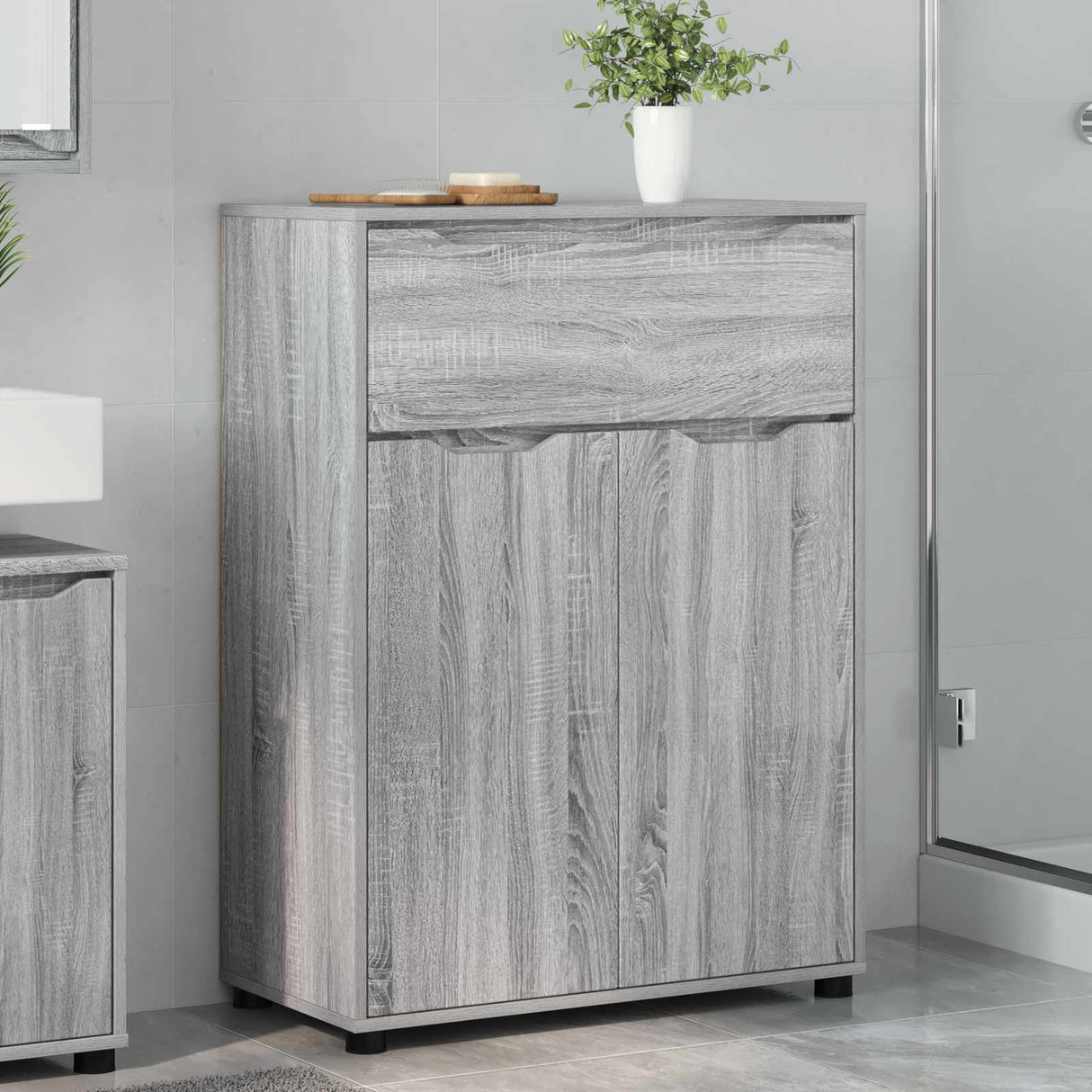 vidaXL Badkamerkast met lade Wit 72,5 x 36,5 x 100 cm Bewerkt hout