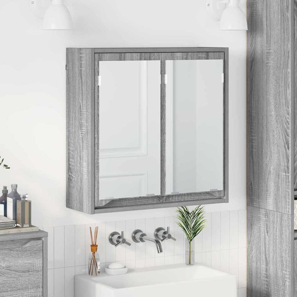 vidaXL Bathroom Mirror Cabinet with Shelf White 60x20x60 cm Engineered Wood