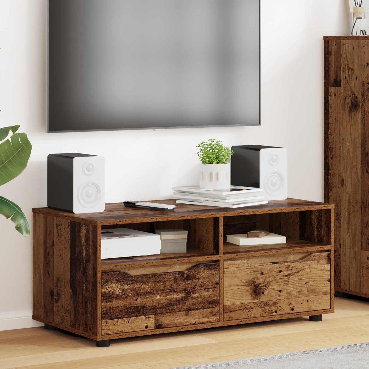 vidaXL TV Kast met lade Wit 100 x 48 x 43 cm Bewerkt hout