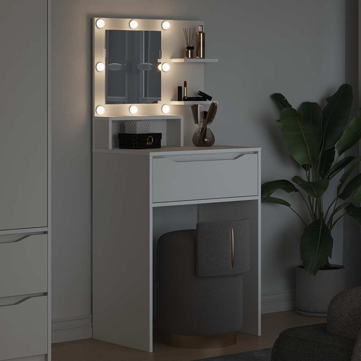 vidaXL Slaapkamer Toilet Tafels Wit 80 x 39,6 x 135 cm Bewerkt hout