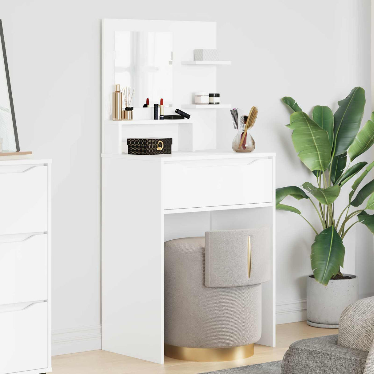 vidaXL Bedroom Dressing Tables White 80 x 39.6 x 135 cm Engineered Wood