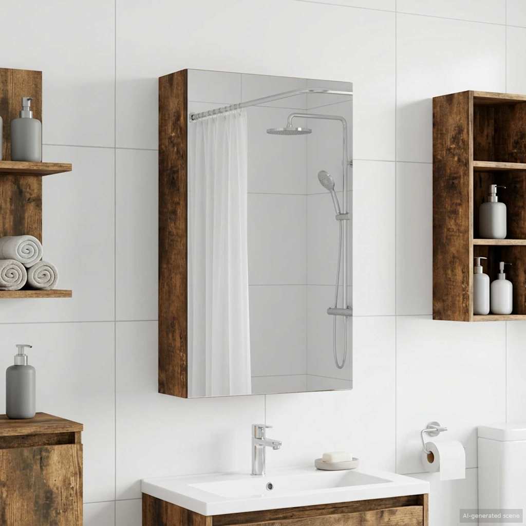 vidaXL Badkamerspiegelkast Wit 30 x 10,5 x 50 cm Bewerkt hout