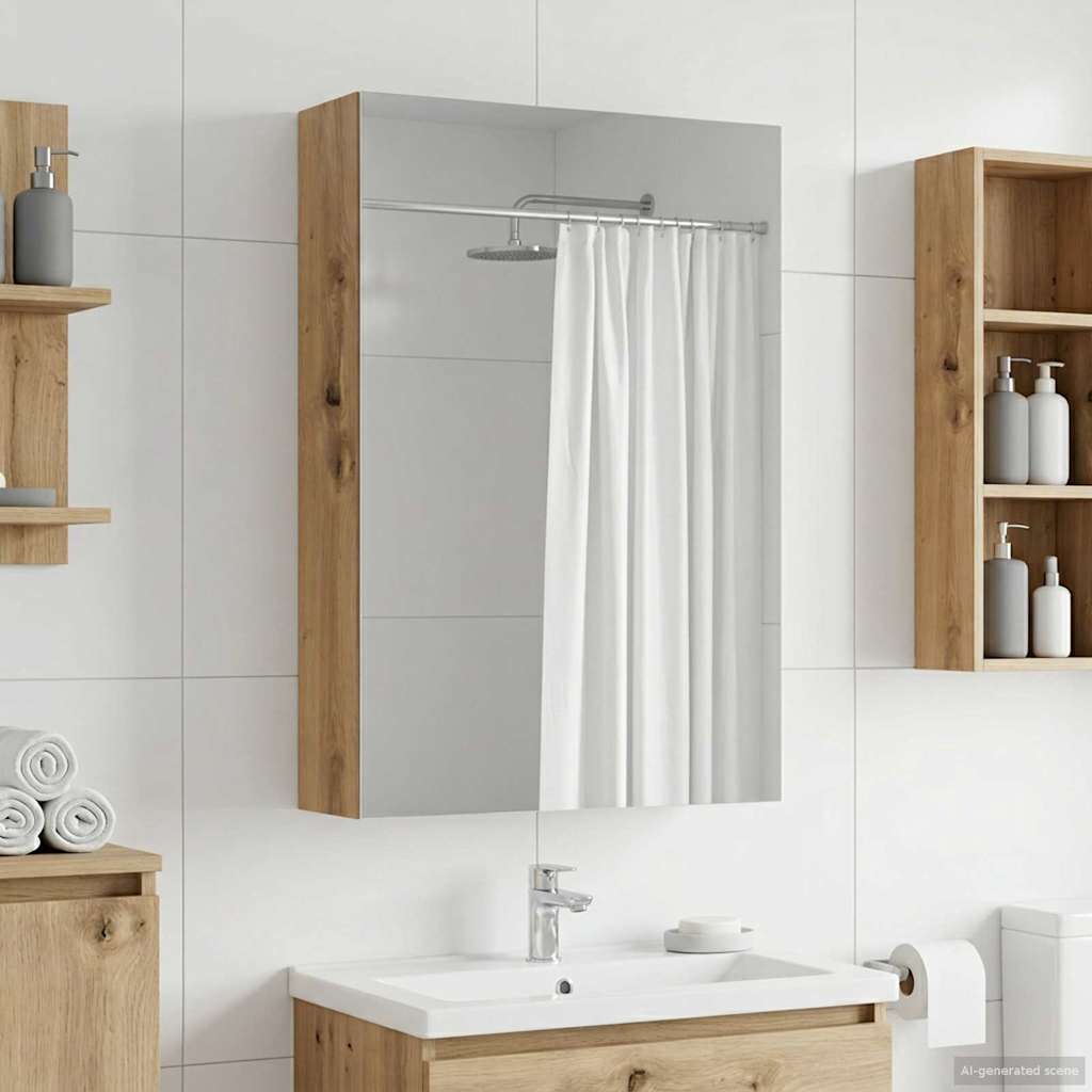 vidaXL Badkamerspiegelkast Wit 30 x 10,5 x 50 cm Bewerkt hout