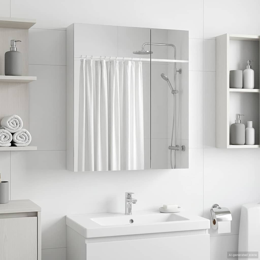 vidaXL Bathroom Mirror Cabinet White 60 x 14.5 x 70 cm Engineered Wood
