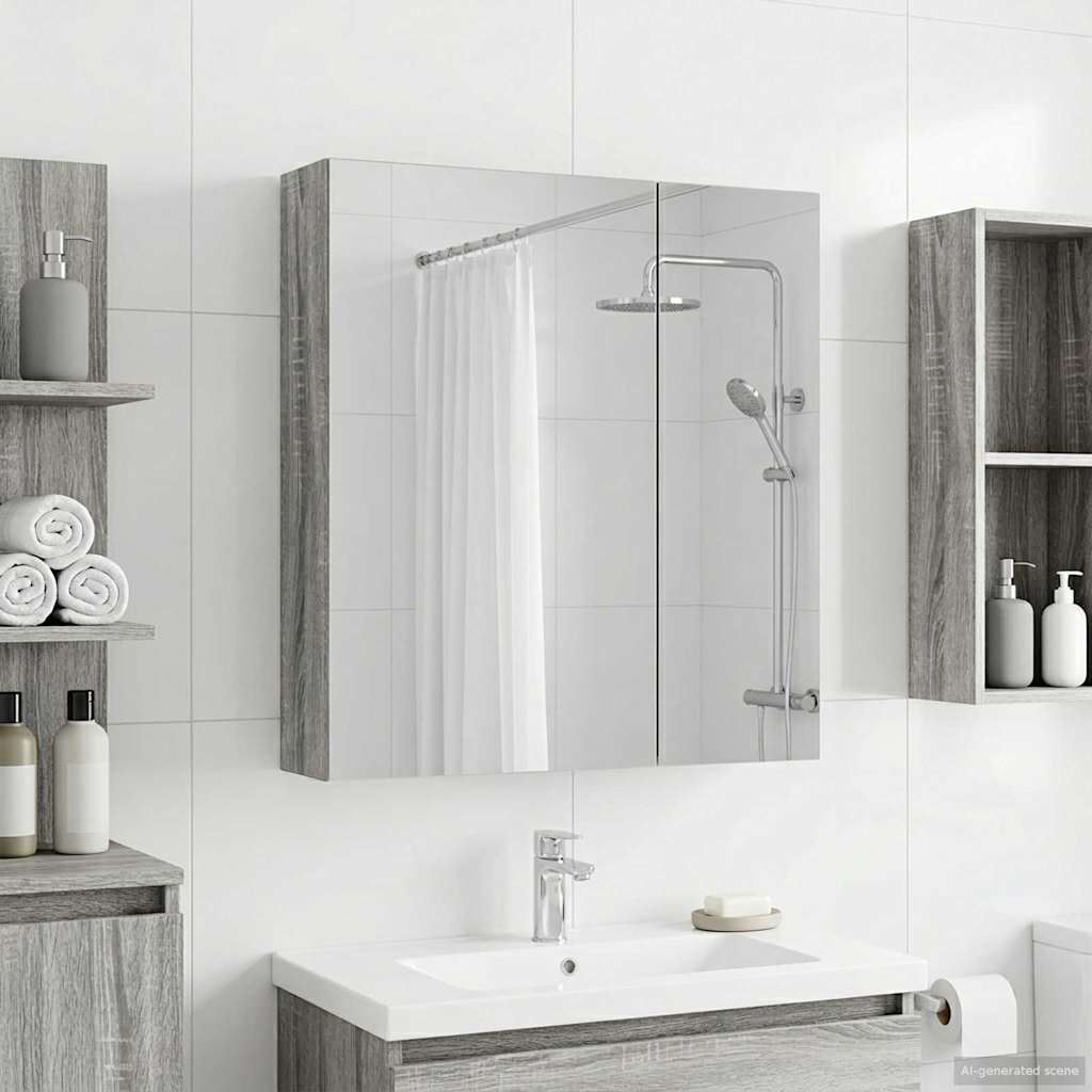 vidaXL Bathroom Mirror Cabinet White 60 x 14.5 x 70 cm Engineered Wood