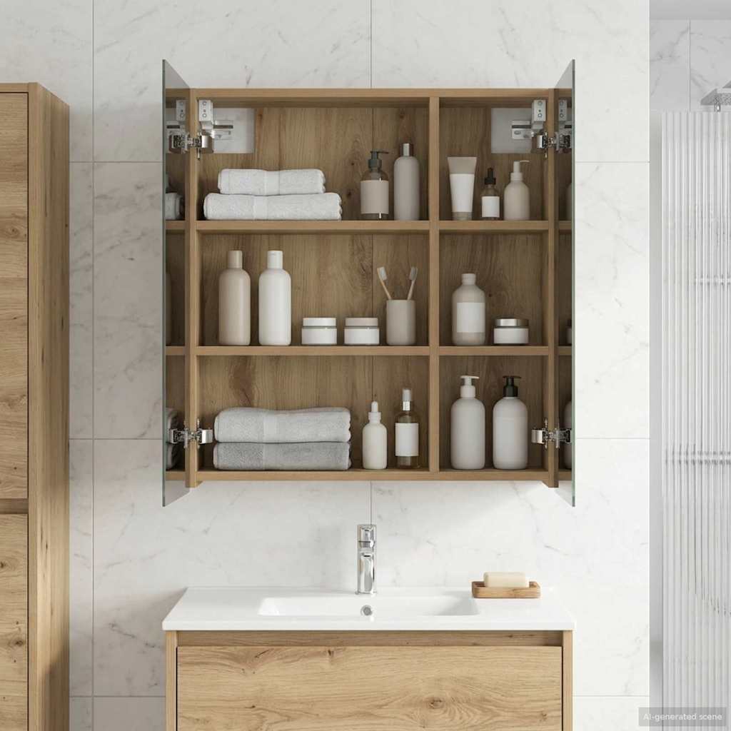 vidaXL Bathroom Mirror Cabinet White 60 x 14.5 x 70 cm Engineered Wood