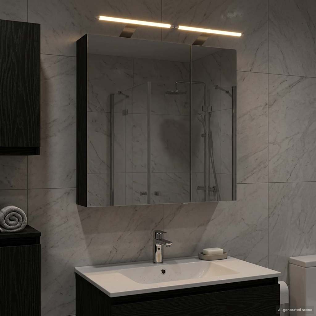 vidaXL Bathroom Mirror Cabinet White 60 x 14.5 x 70 cm Engineered Wood