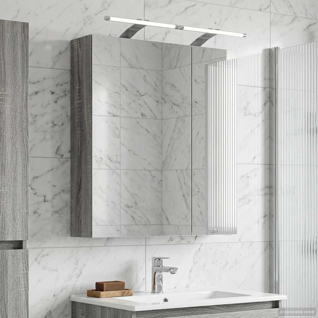 vidaXL Bathroom Mirror Cabinet White 60 x 14.5 x 70 cm Engineered Wood