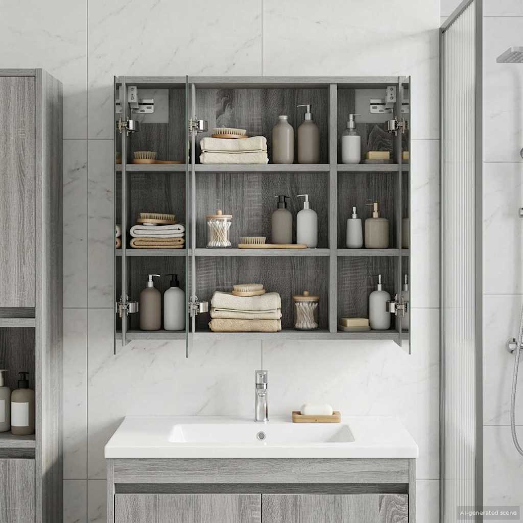 vidaXL Badkamerspiegelkast Wit 43 x 16 x 62.5 cm Bewerkt hout