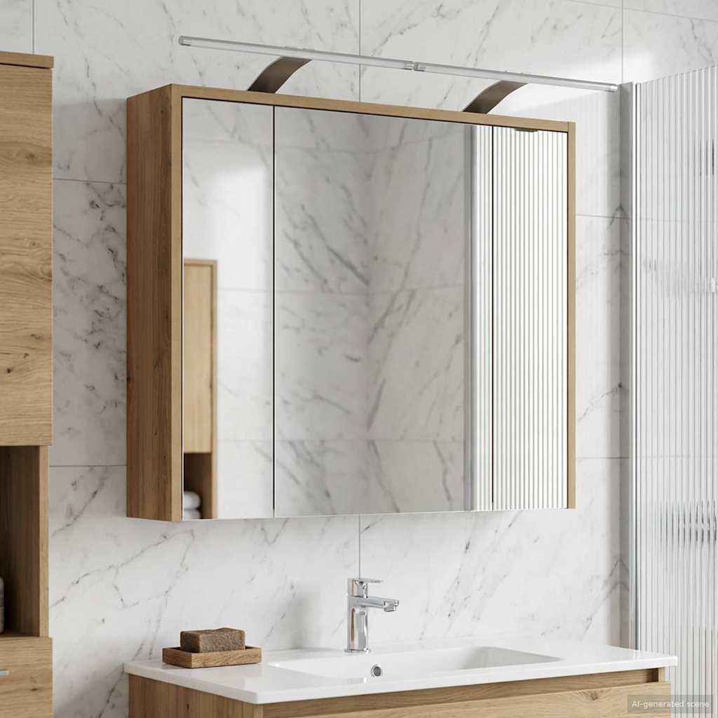 vidaXL Badkamerspiegelkast Wit 43 x 16 x 62.5 cm Bewerkt hout