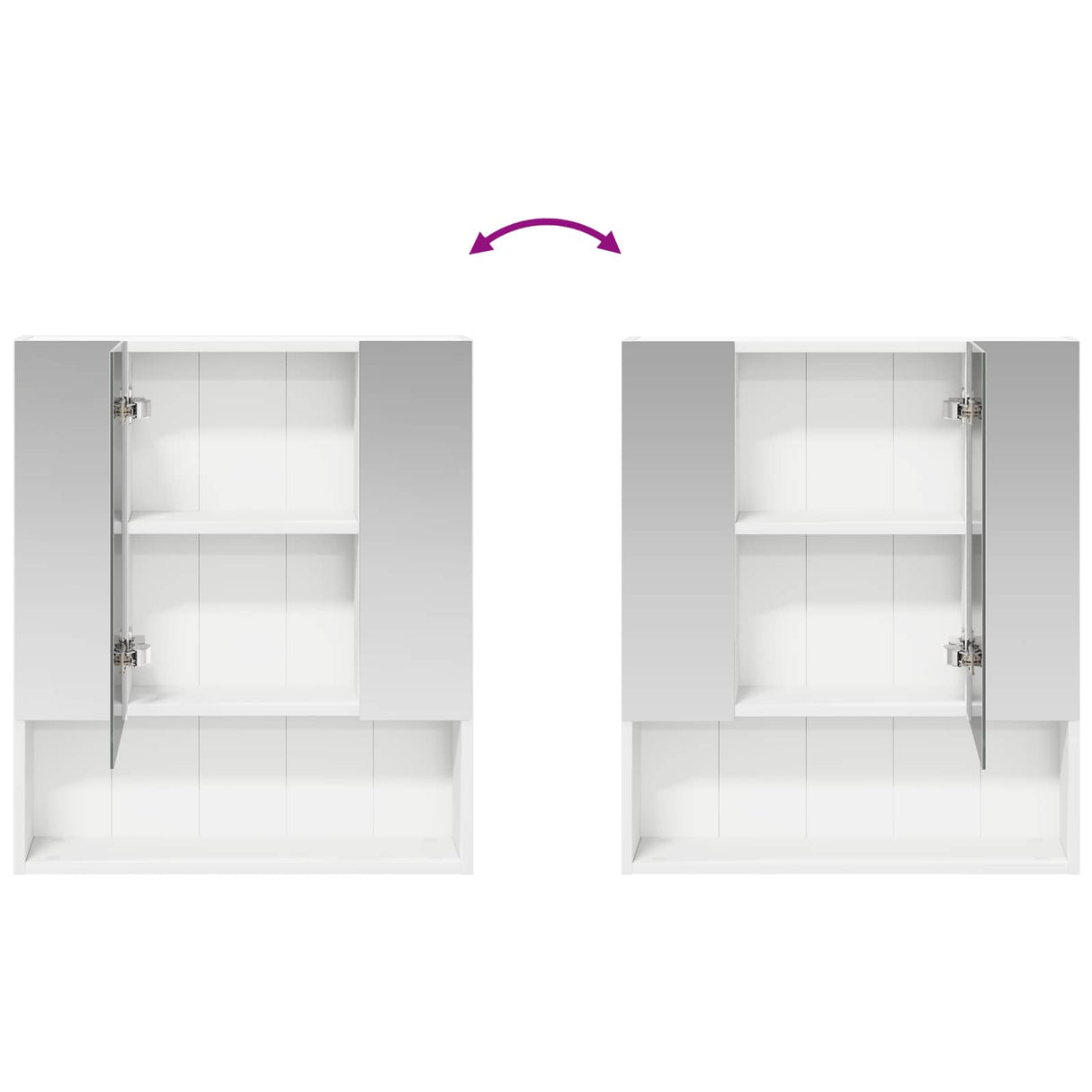 vidaXL Bathroom Mirror Cabinet White 60x14.5x70 cm Engineered Wood