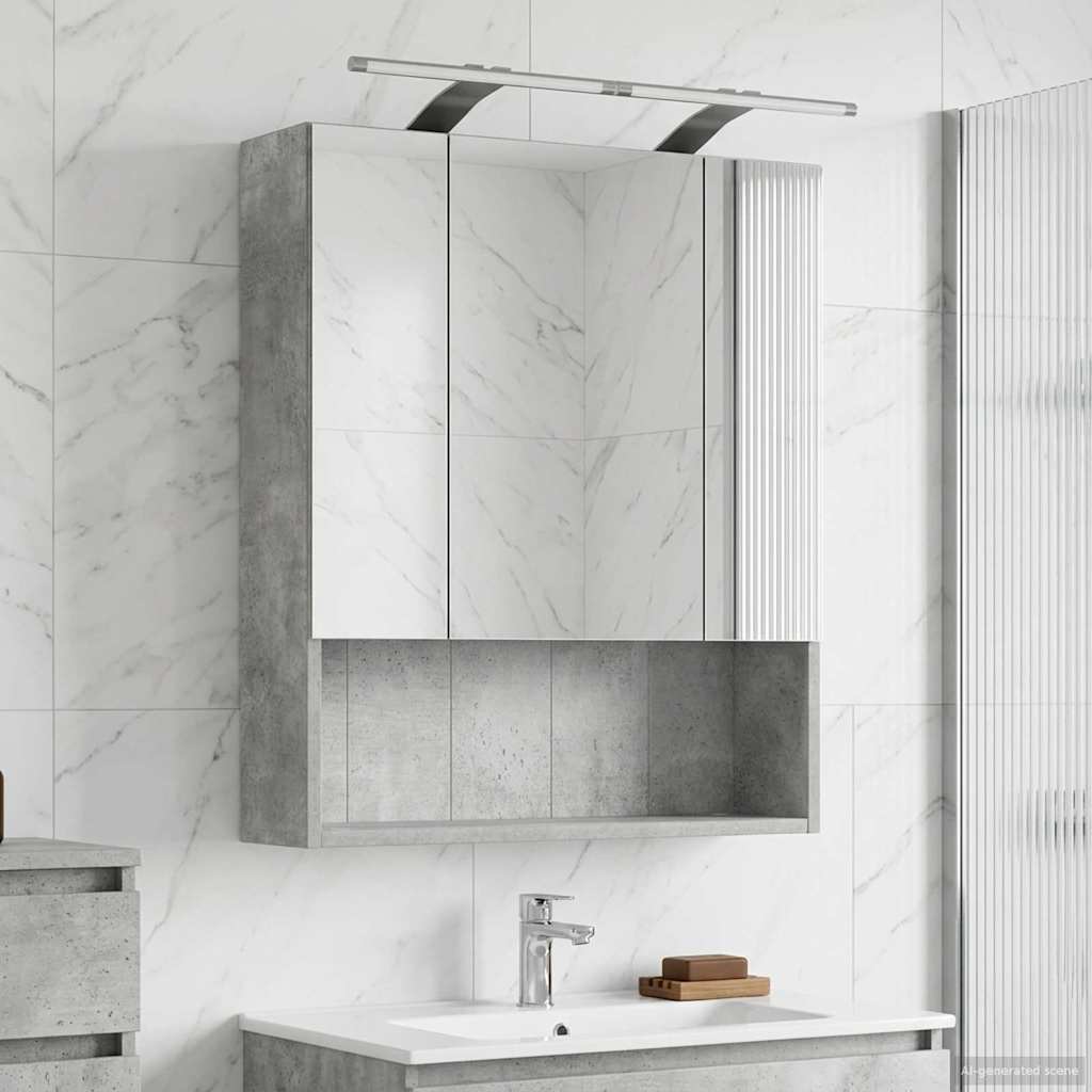 vidaXL Bathroom Mirror Cabinet White 60x14.5x70 cm Engineered Wood